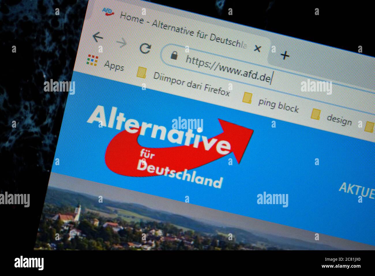 Alternative fur Deutschland - pagina iniziale del sito web AFD sullo schermo del computer. Bekasi, luglio 21 2020 Foto Stock
