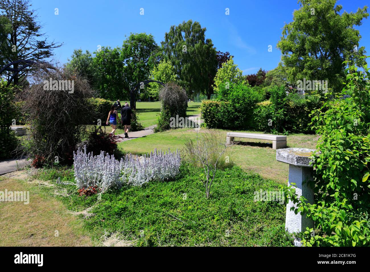 The Avenue Park Gardens, Baldock Town, Hertfordshire County, Inghilterra, Regno Unito Foto Stock