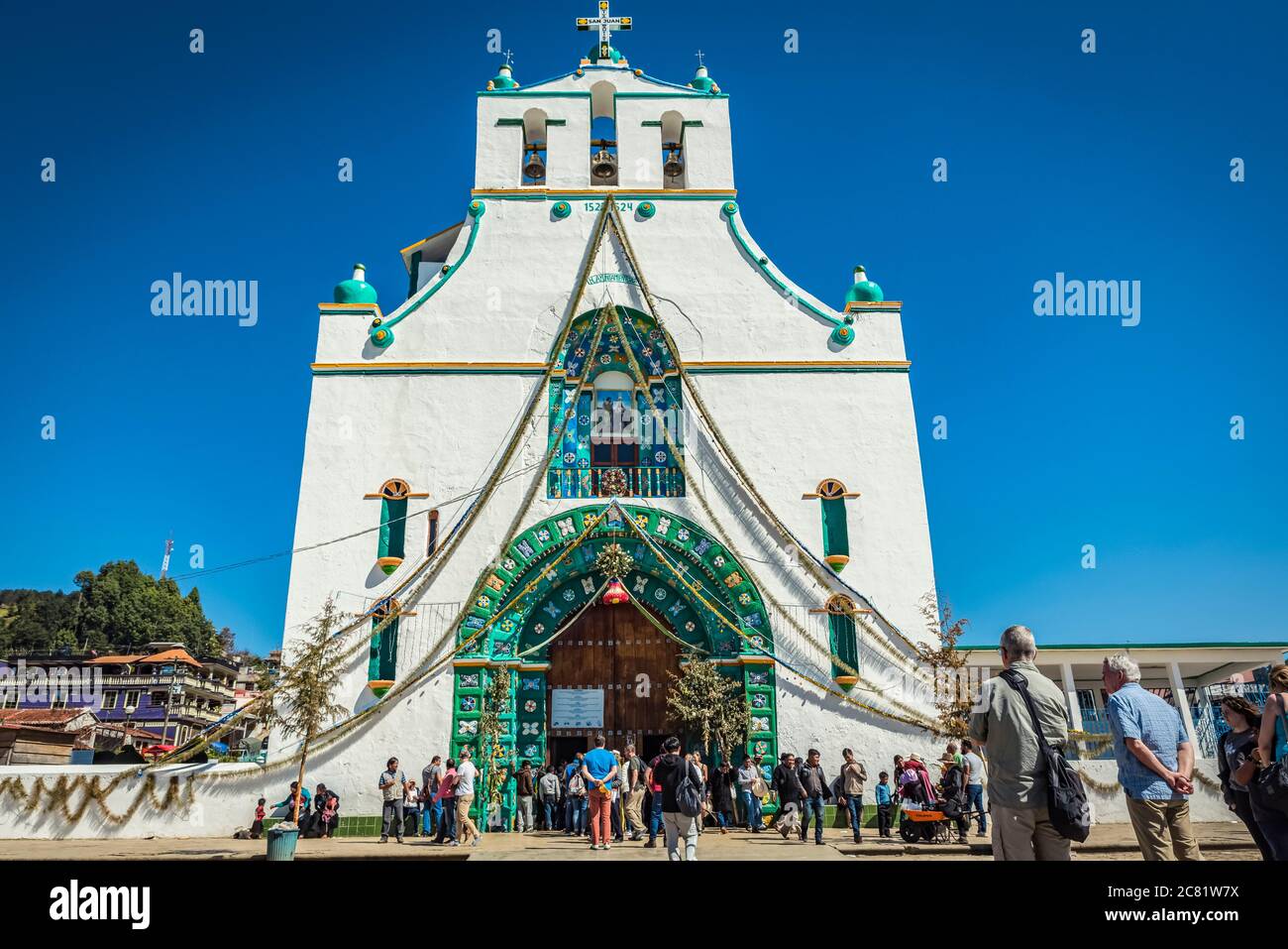 San Juan Chamula; San Juan Chamula, Chiapas, Messico Foto Stock