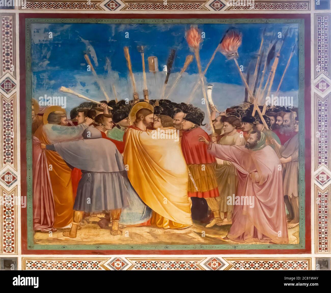 Bacio di Giuda nella Cappella degli Scrovegni, Padova Foto stock - Alamy