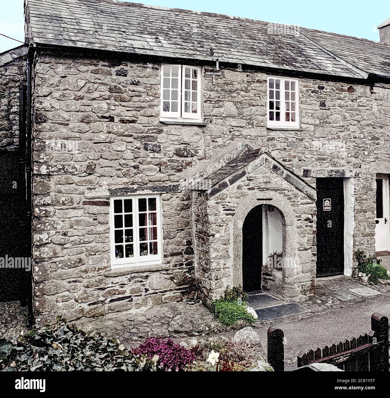 Foto di Wesley Cottage a Trewint in Cornovaglia. Occupato dal predicatore John Wesley durante i viaggi della Cornovaglia. Immagine acquisita in archivio Foto Stock