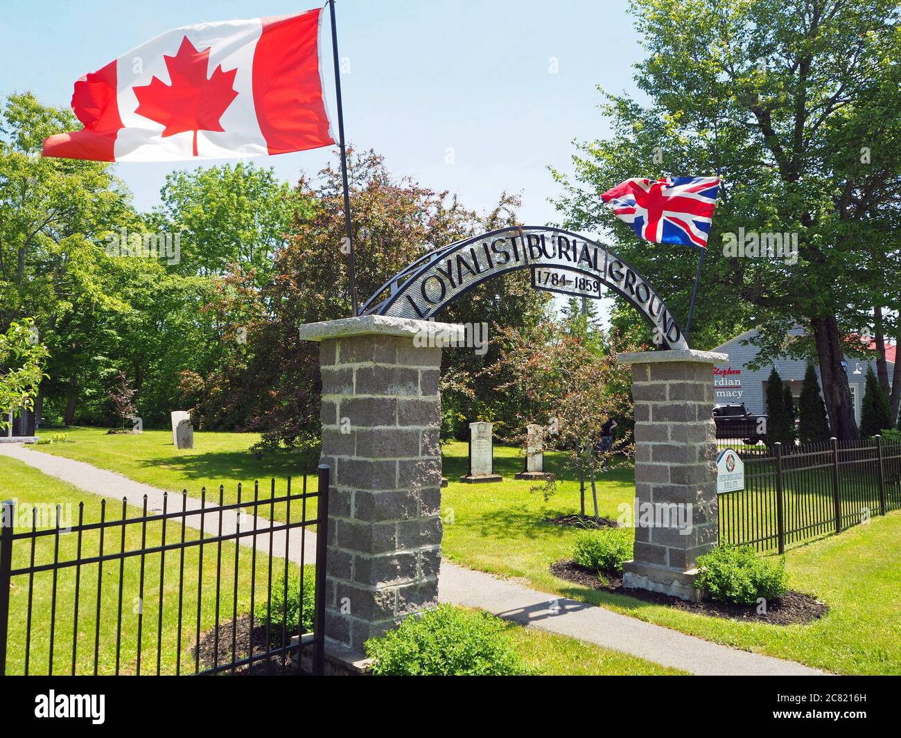 I terreni di sepoltura Loyalist dell'Impero Unito, St. Stephen, New Brunswick, Canada Foto Stock