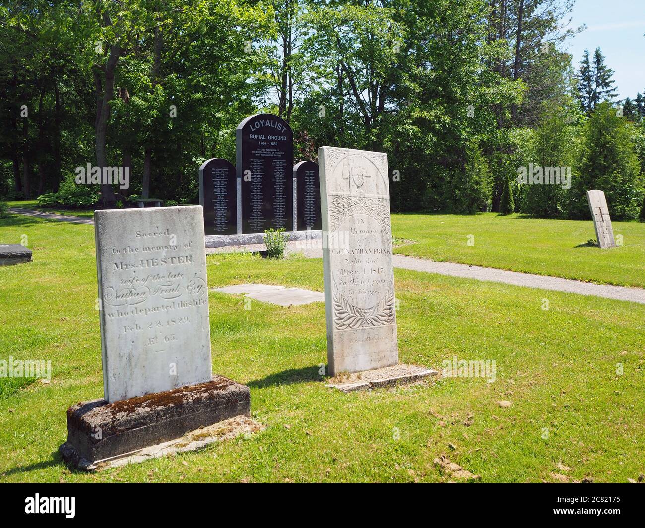 I terreni di sepoltura Loyalist dell'Impero Unito, St. Stephen, New Brunswick, Canada Foto Stock