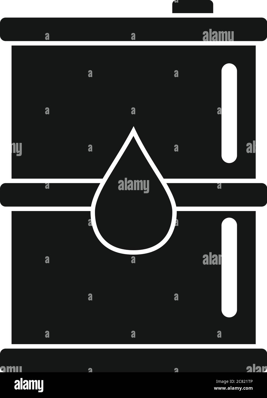 Icona della canna dell'olio. Semplice illustrazione dell'icona vettoriale del cilindro dell'olio per il disegno del nastro isolato su sfondo bianco Illustrazione Vettoriale