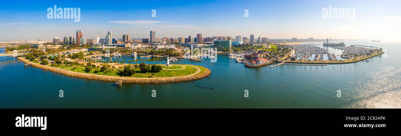 Foto panoramica della bellissima Long Beach situata a Califonia, Stati Uniti Foto Stock