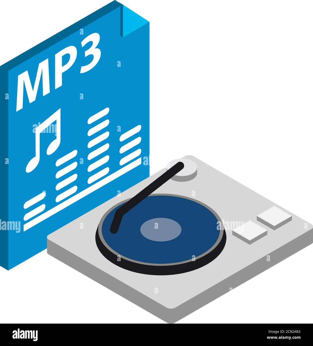 Icona file MP3, stile isometrico Illustrazione Vettoriale