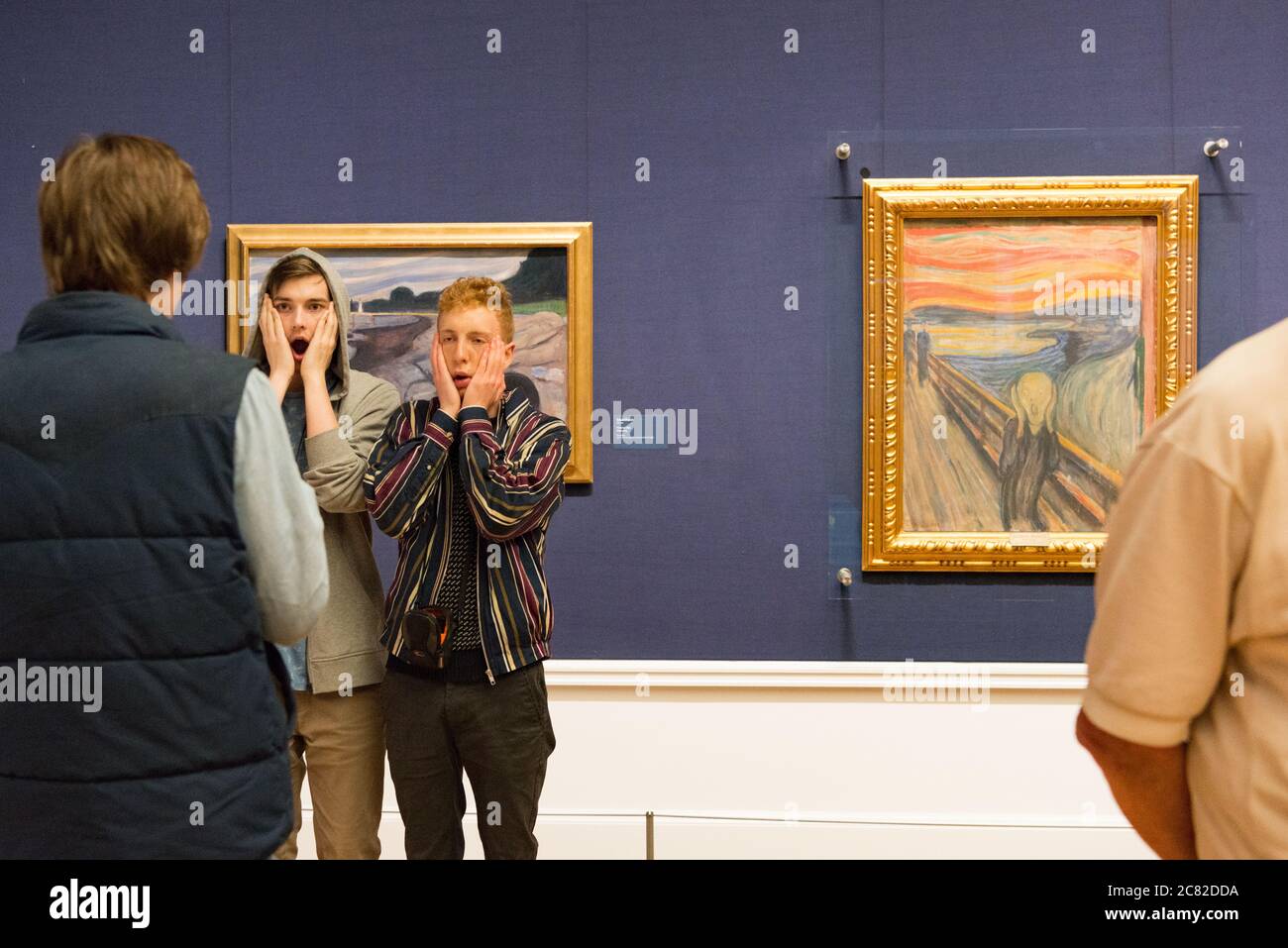 The Scream di Edvard Munch in mostra alla National Gallery di Oslo, Norvegia Foto Stock