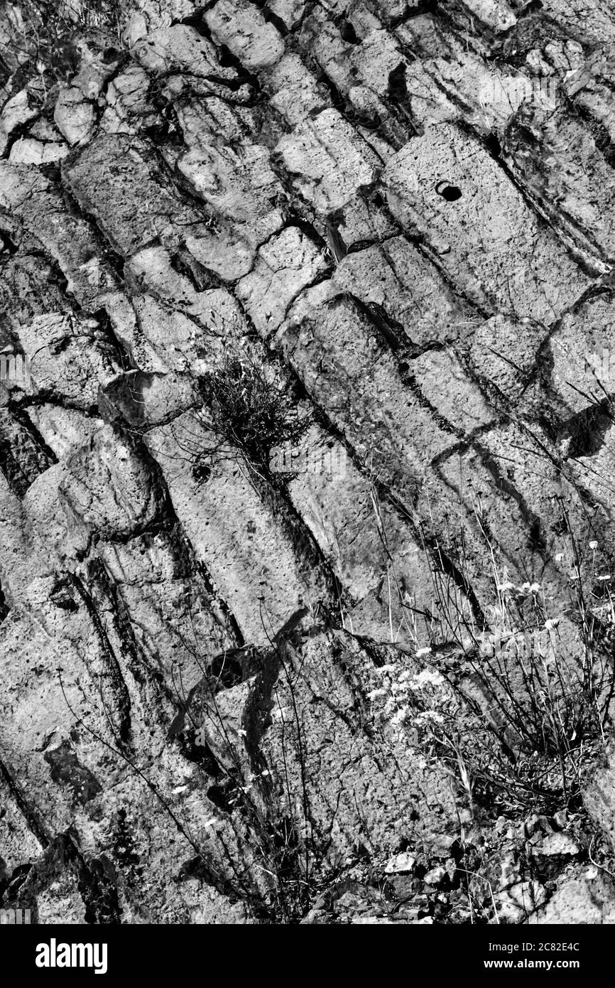Basalto. Formazione vulcanica. Sfondo naturale. Kizilcasamam Ankara. Turkiye. Foto Stock