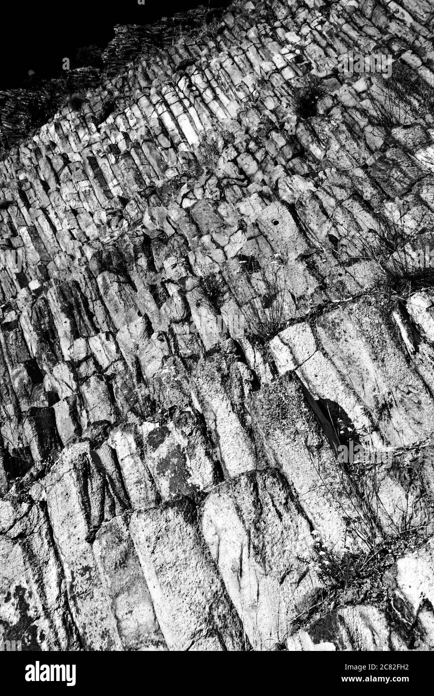 Basalto. Formazione vulcanica. Sfondo naturale. Kizilcasamam Ankara. Turkiye. Foto Stock