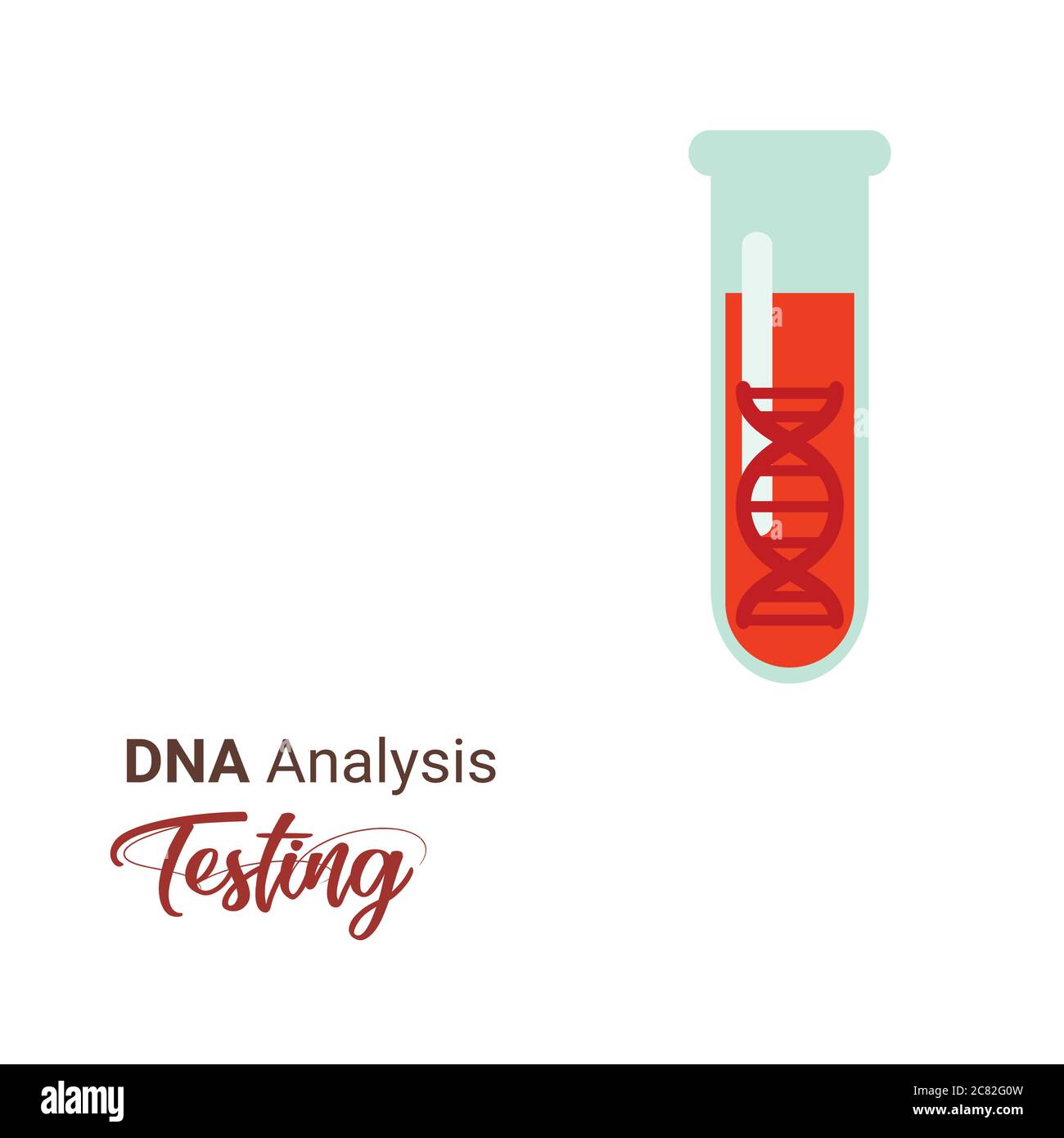 Profiling del DNA. Laboratorio. Provette con vettore DNA. Illustrazione del vettore DNA isolato. Laboratorio medico, analisi. Analisi del DNA Illustrazione Vettoriale