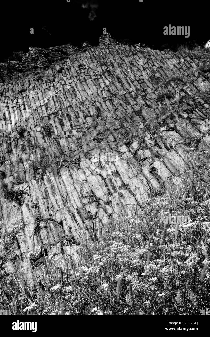 Basalto. Formazione vulcanica. Sfondo naturale. Kizilcasamam Ankara. Turkiye. Foto Stock