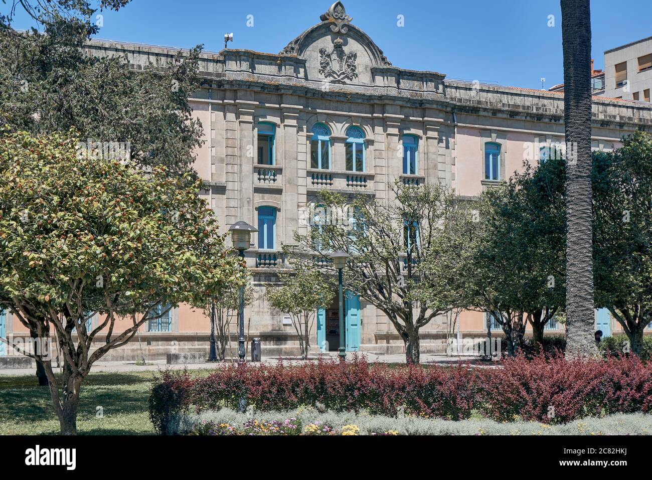 Facciata esterna della Facoltà di Belle Arti nella città di Pontevedra, Galizia, Spagna, Europa Foto Stock