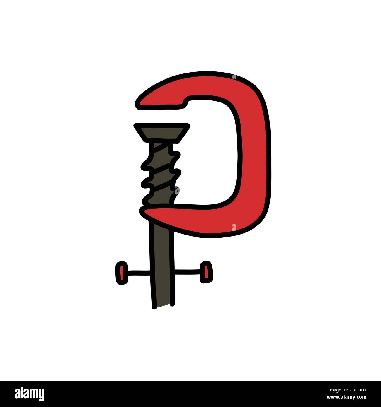 icona del carpentiere premere il dodle, illustrazione vettoriale Illustrazione Vettoriale