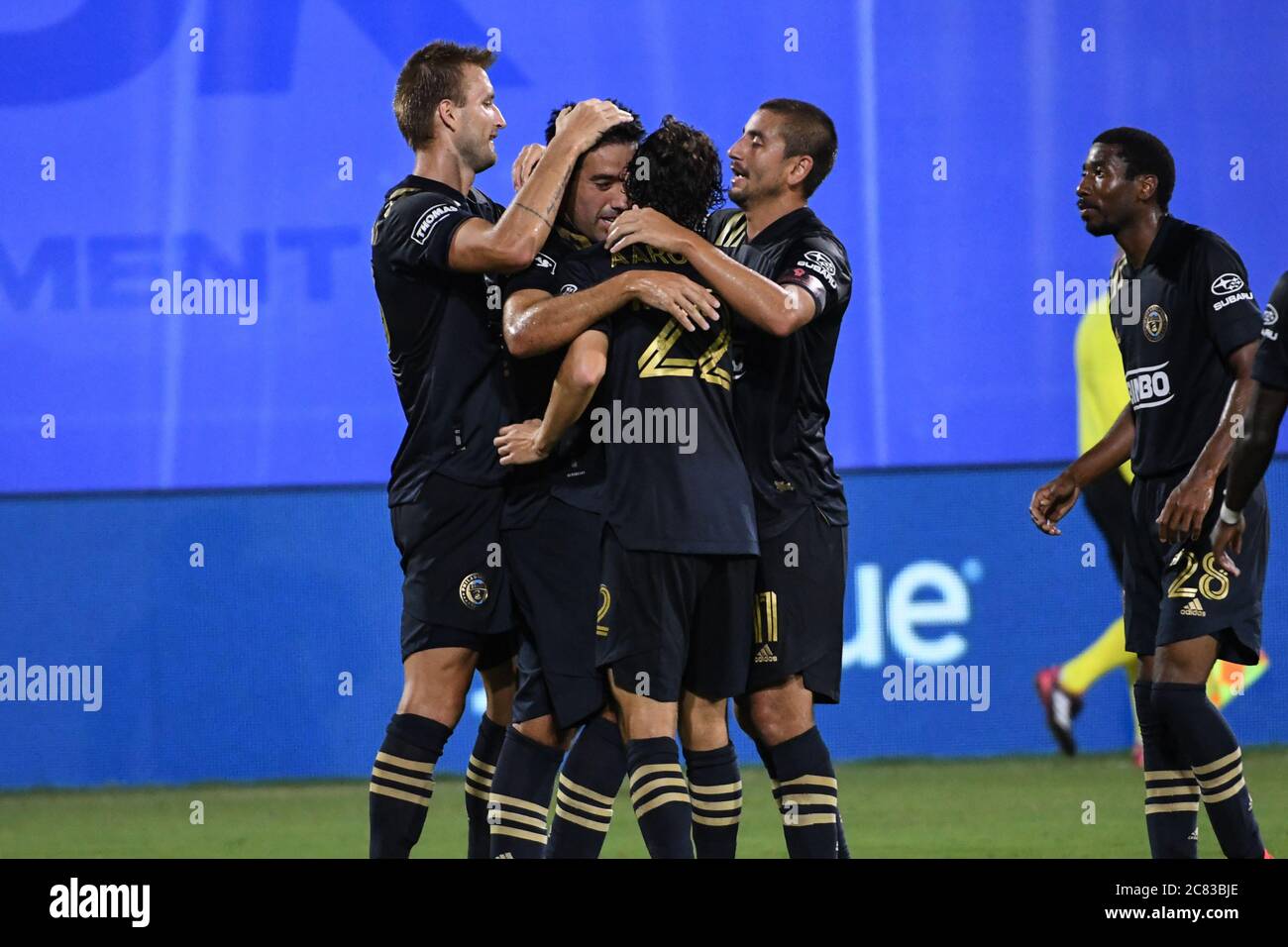 Orlando, Florida, Stati Uniti. 20 luglio 2020. I giocatori di Philadelphia Union celebrano il gol durante il torneo MLS is Back all'ESPN Wild World of Sports a Orlando Florida USA lunedì 20 luglio 2020. Photo Credit: Marty Jean-Louis Credit: Marty Jean-Louis/Alamy Live News Foto Stock