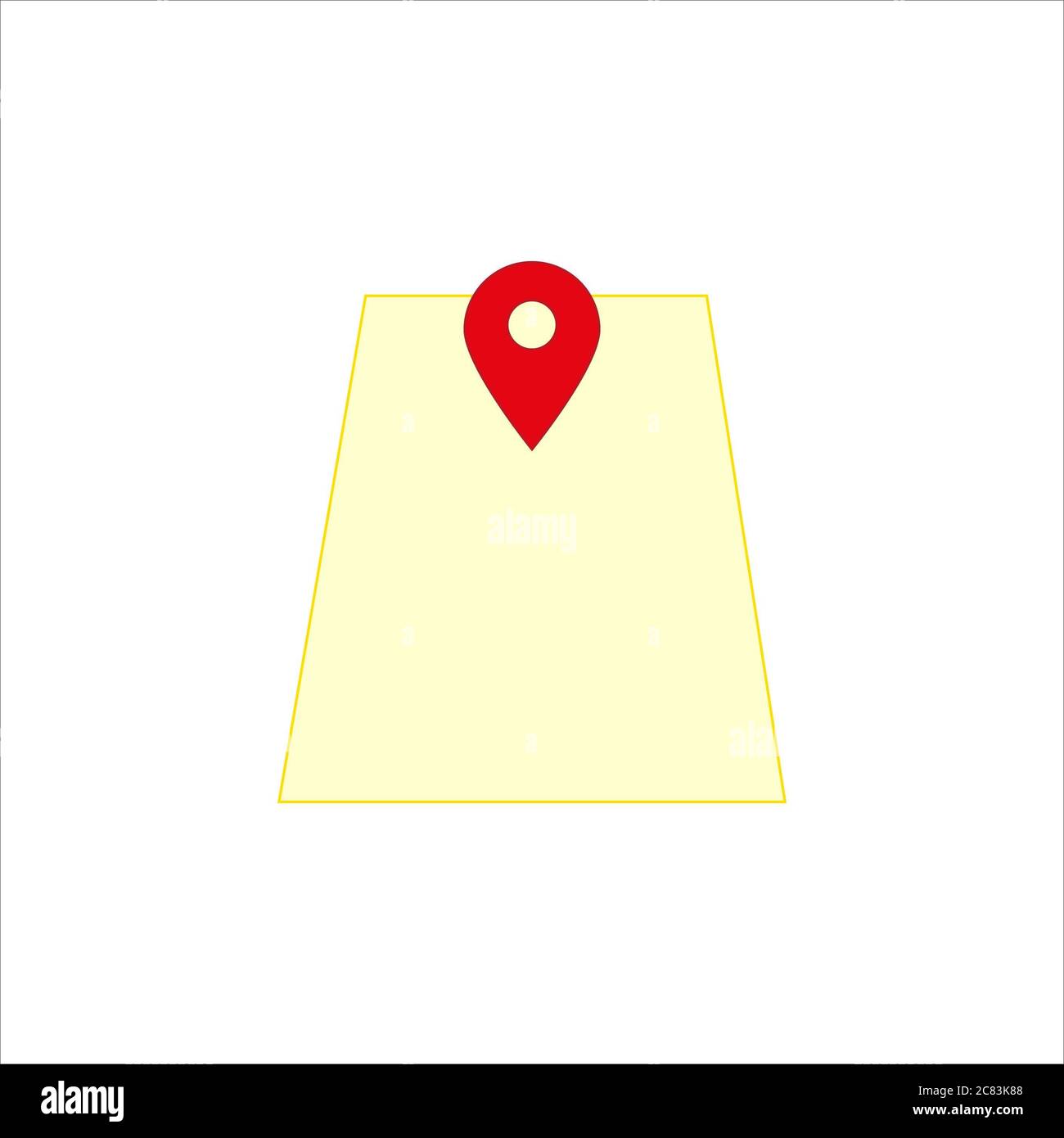 Immagine dell'icona di posizione del simbolo di puntina della mappa isolata su a. sfondo bianco Foto Stock