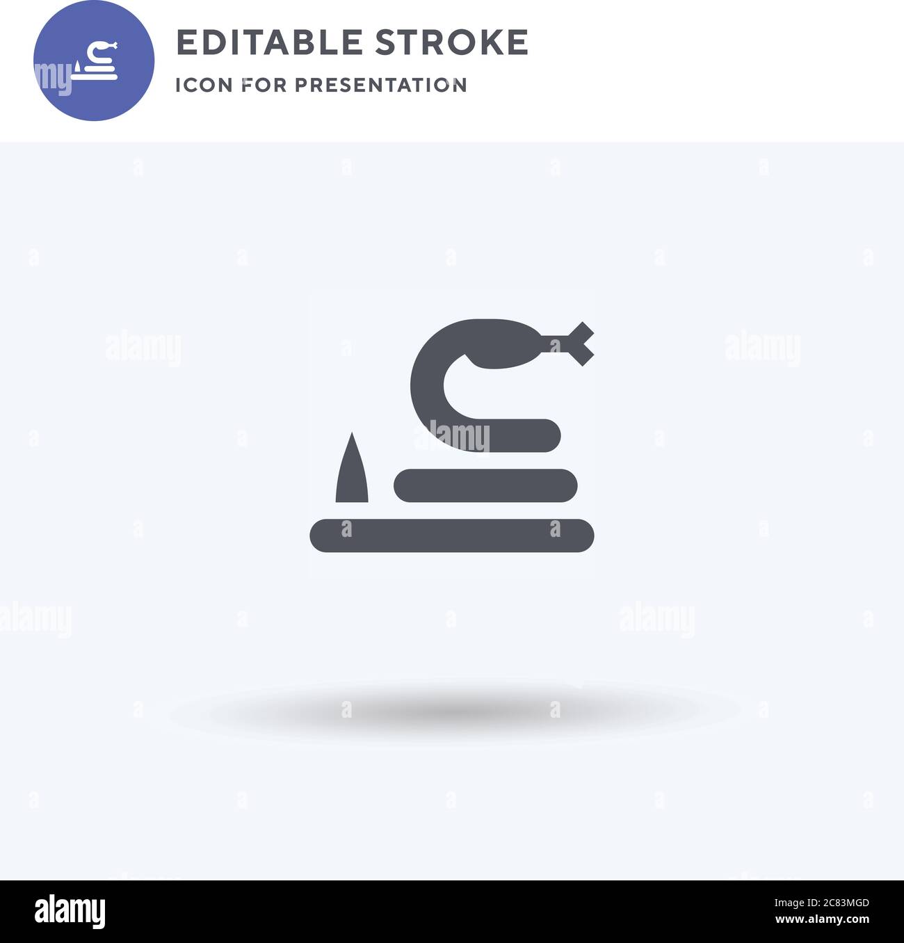 Vettore icona serpente, segno piatto riempito, pittogramma solido isolato su bianco, illustrazione del logo. Icona Snake per la presentazione. Illustrazione Vettoriale