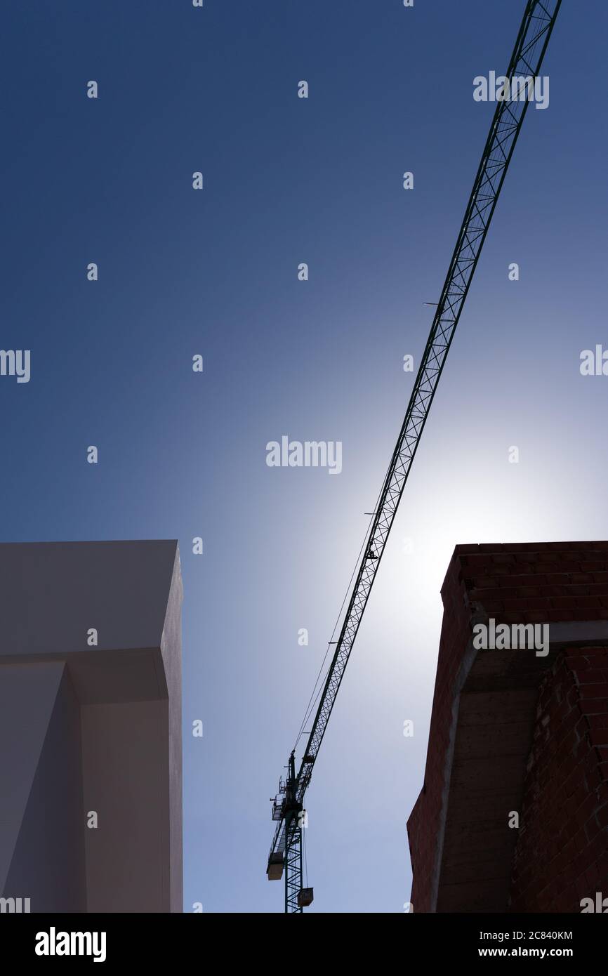 Nuovi cottage in costruzione sulla costa mediterranea Foto Stock