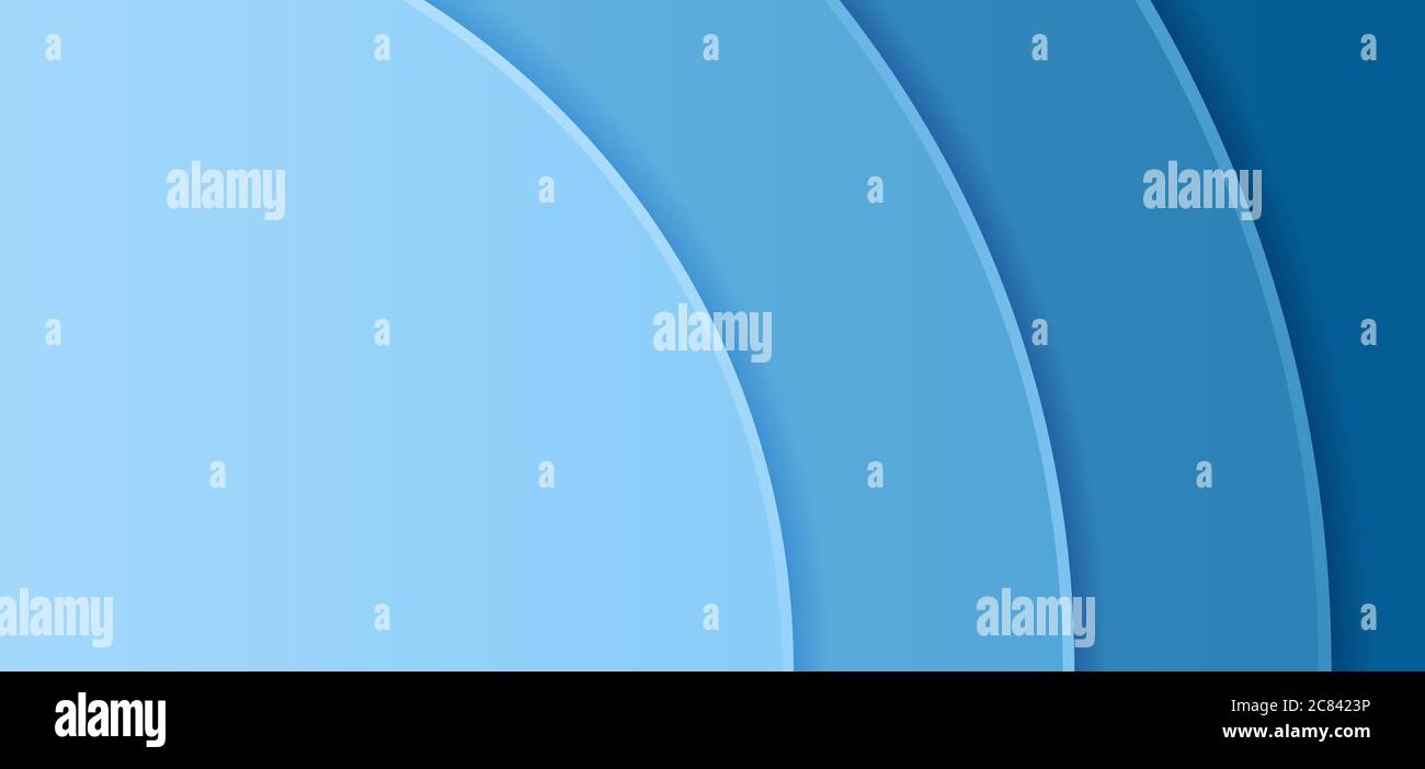 Forma circolare onda sovrapposizione livello disegno blu colore con spazio per il contenuto. Illustrazione vettoriale. Illustrazione Vettoriale