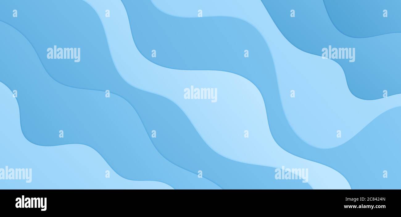 Forma a onda fluida Design moderno blu colore brillante. Illustrazione vettoriale. Illustrazione Vettoriale