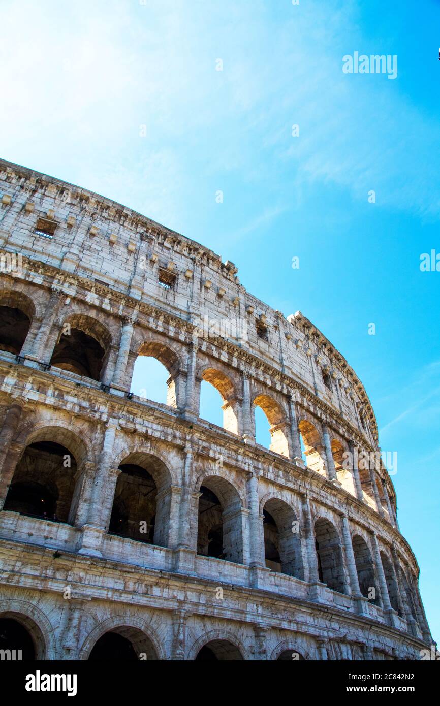Parte del Colosseo a Roma Foto Stock