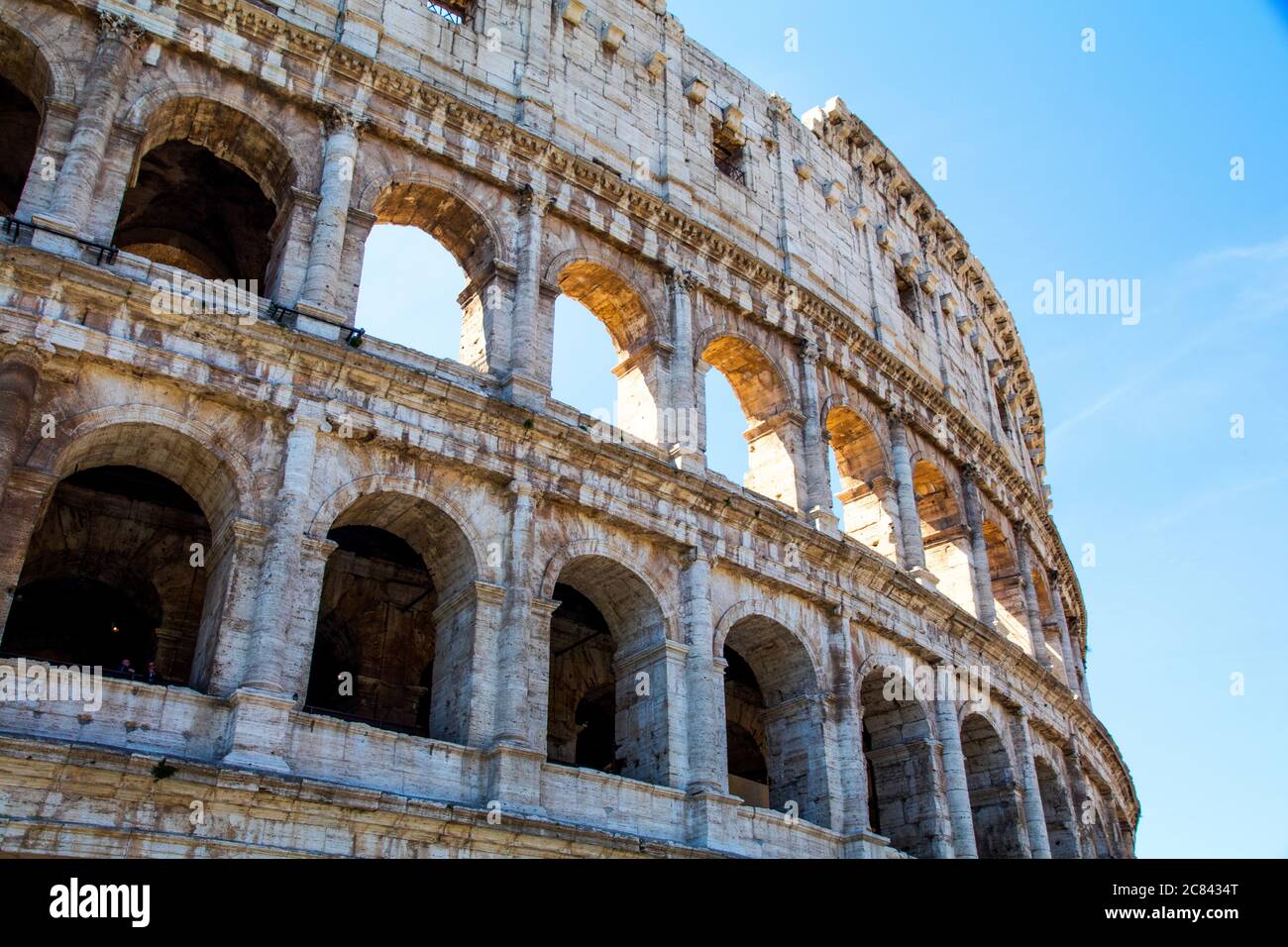 Parte del Colosseo a Roma Foto Stock