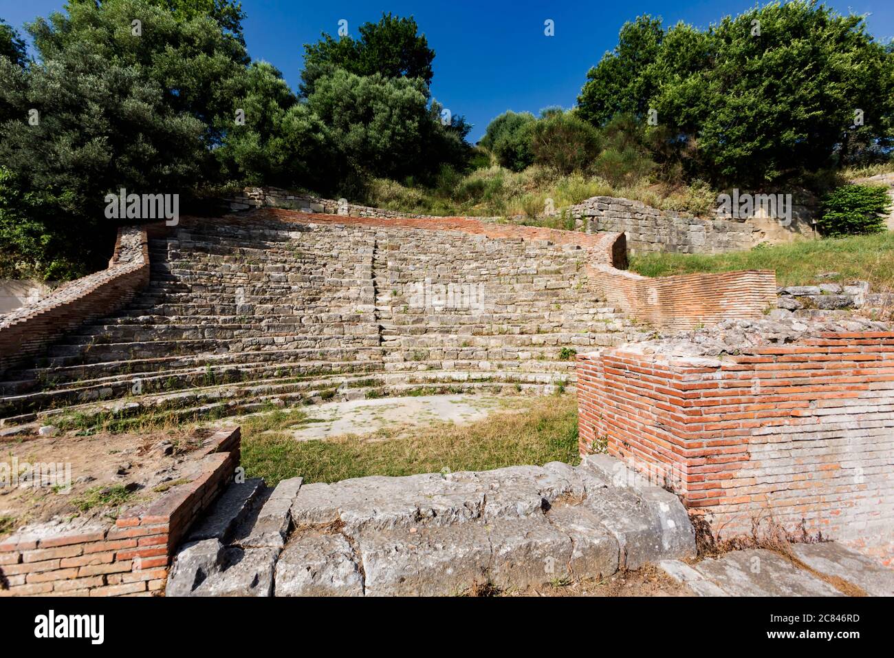 Apollonia, o Apoloni, Fier Regione, Albania. Antica città greca fondata nel VI secolo a.c. che divenne uno di Roma più importanti citi Albanese Foto Stock