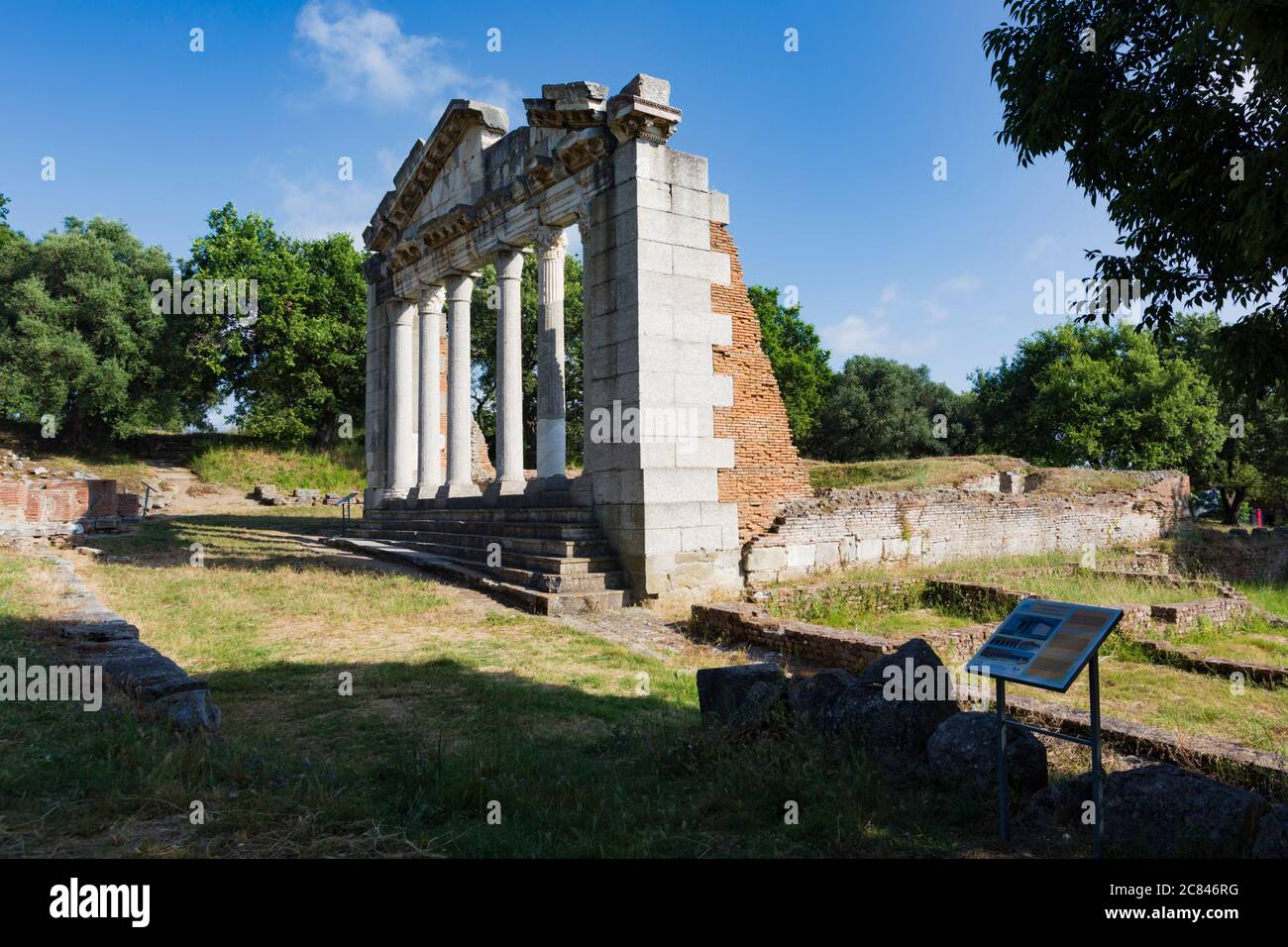Apollonia, o Apoloni, Fier Regione, Albania. Antica città greca fondata nel VI secolo a.c. che divenne uno di Roma più importanti citi Albanese Foto Stock