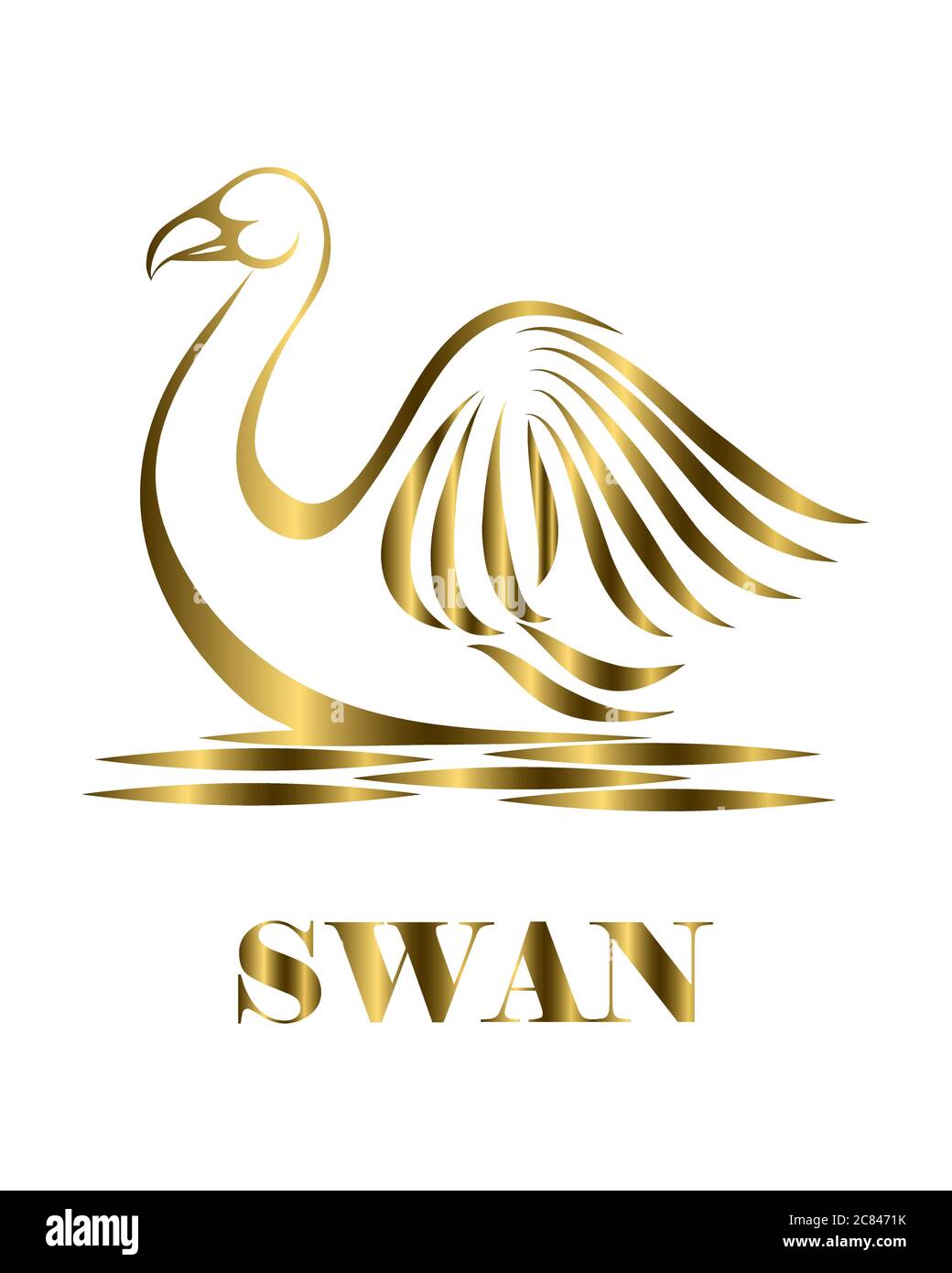 Vettore d'oro di cigno eps 10 Illustrazione Vettoriale