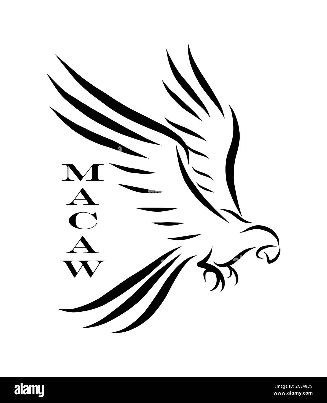 Illustrazione di Macaw Parrot Art Vector Line EPS 10 Illustrazione Vettoriale