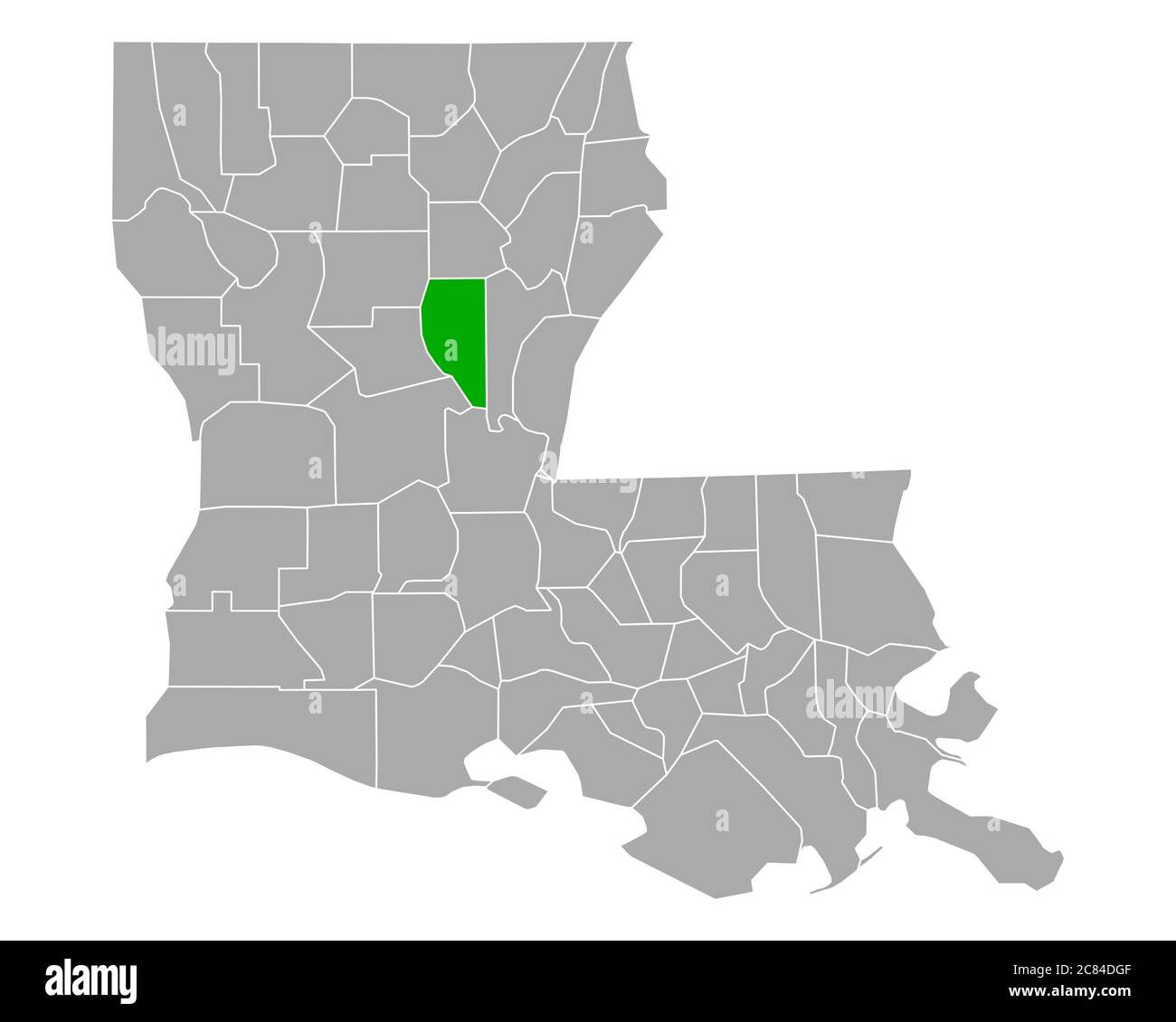 La Salle sulla mappa di Louisiana Foto Stock