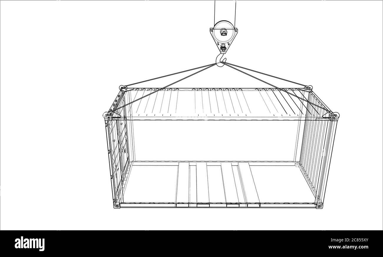 Contenitore di carico. Filo-stile cornice Foto Stock