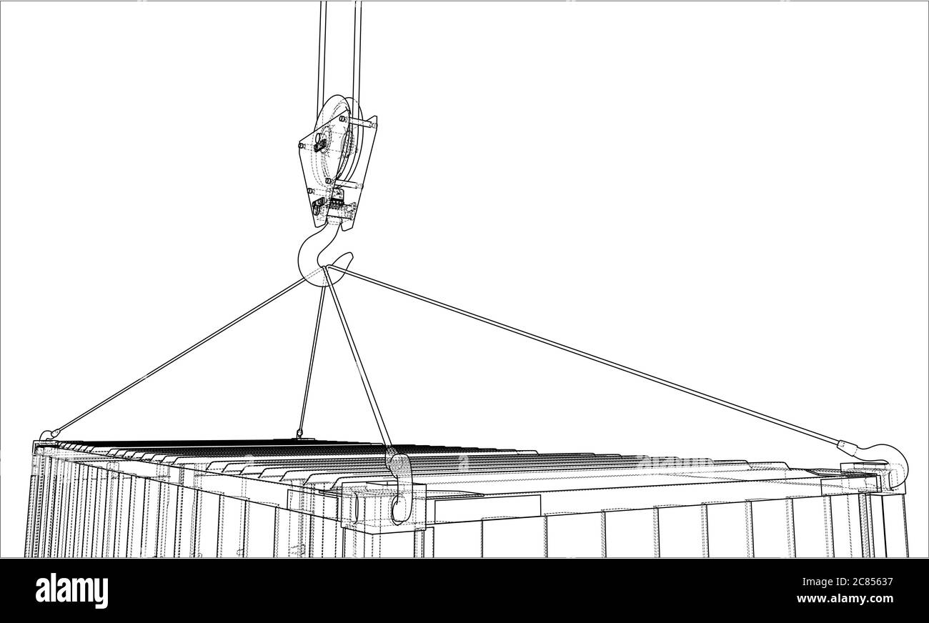 Contenitore di carico. Filo-stile cornice Foto Stock