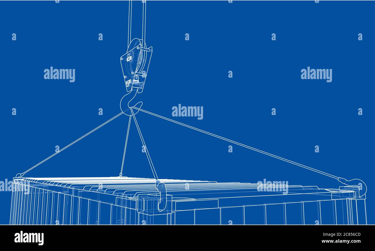Contenitore di carico. Filo-stile cornice Foto Stock