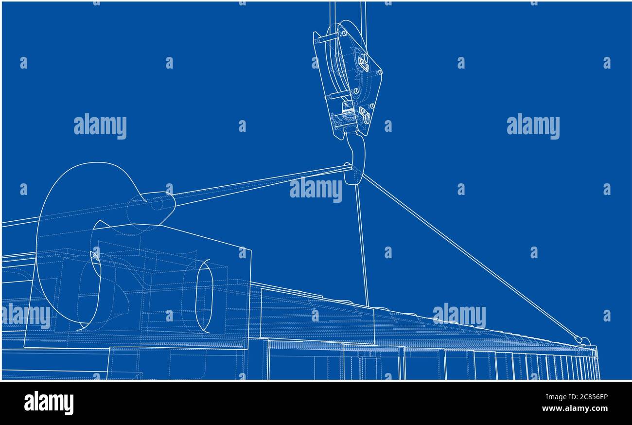 Contenitore di carico. Filo-stile cornice Foto Stock