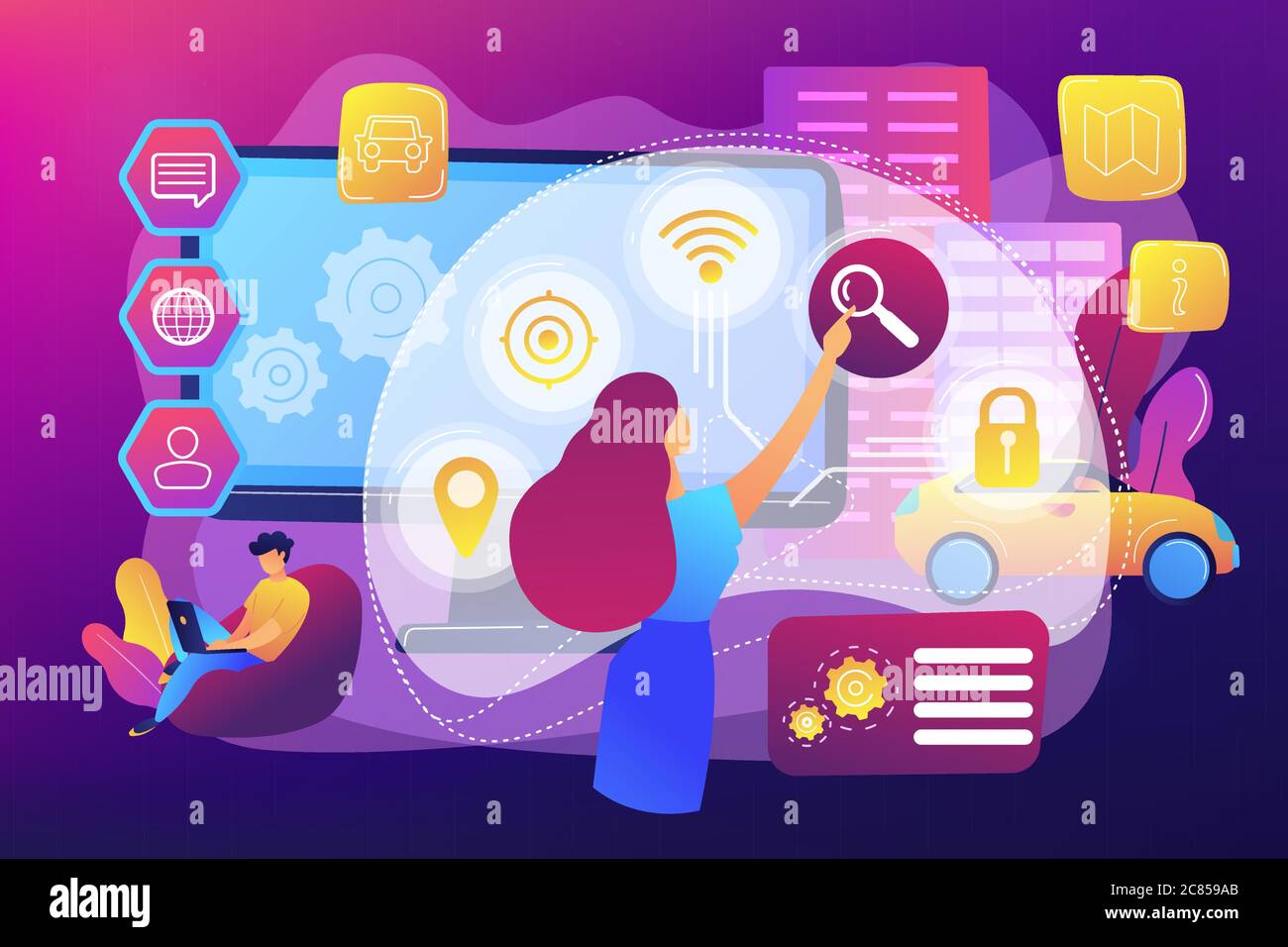 Illustrazione vettoriale del concetto di interfaccia intelligente Illustrazione Vettoriale