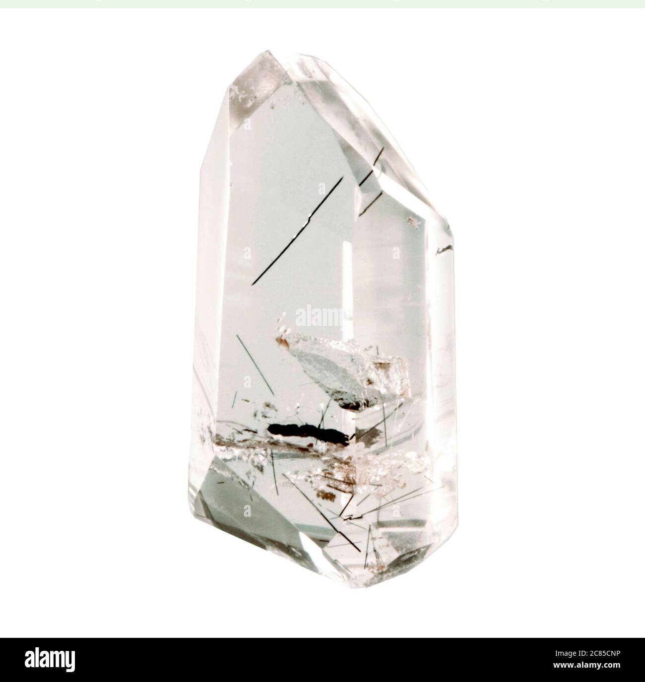 Sfera lucida Onyx verde e bianca su sfondo bianco puro. Foto Stock