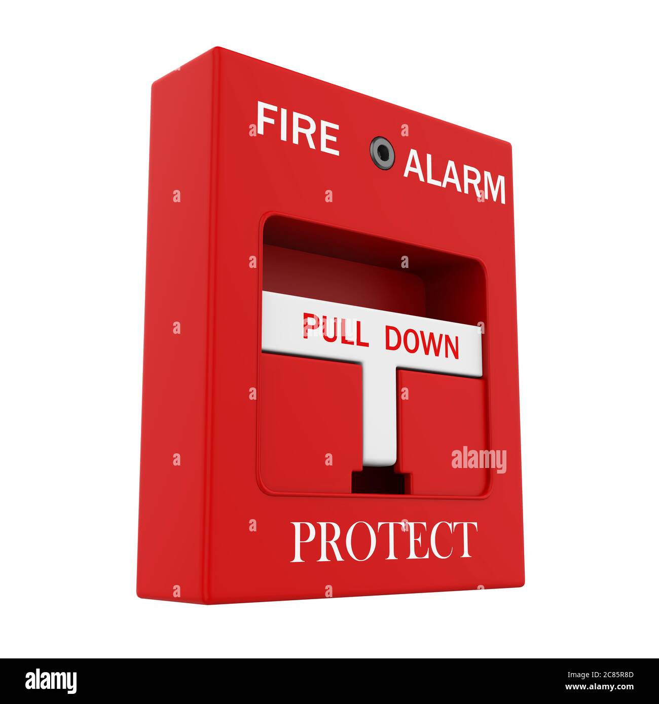 Interruttore allarme incendio isolato Foto Stock