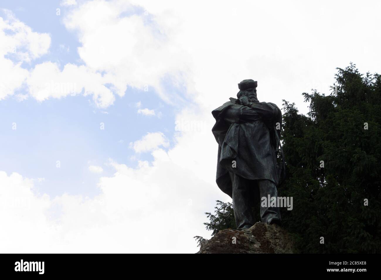 L'eroe italiano Giuseppe Garibaldi statua copyspace Foto Stock