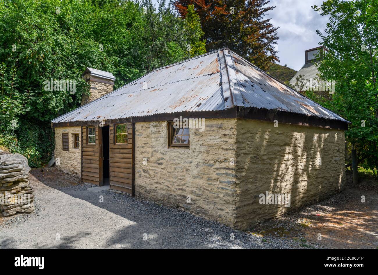 Ah Lum's Store nello storico quartiere cinese degli insediamenti, Arrowtown, Nuova Zelanda Foto Stock