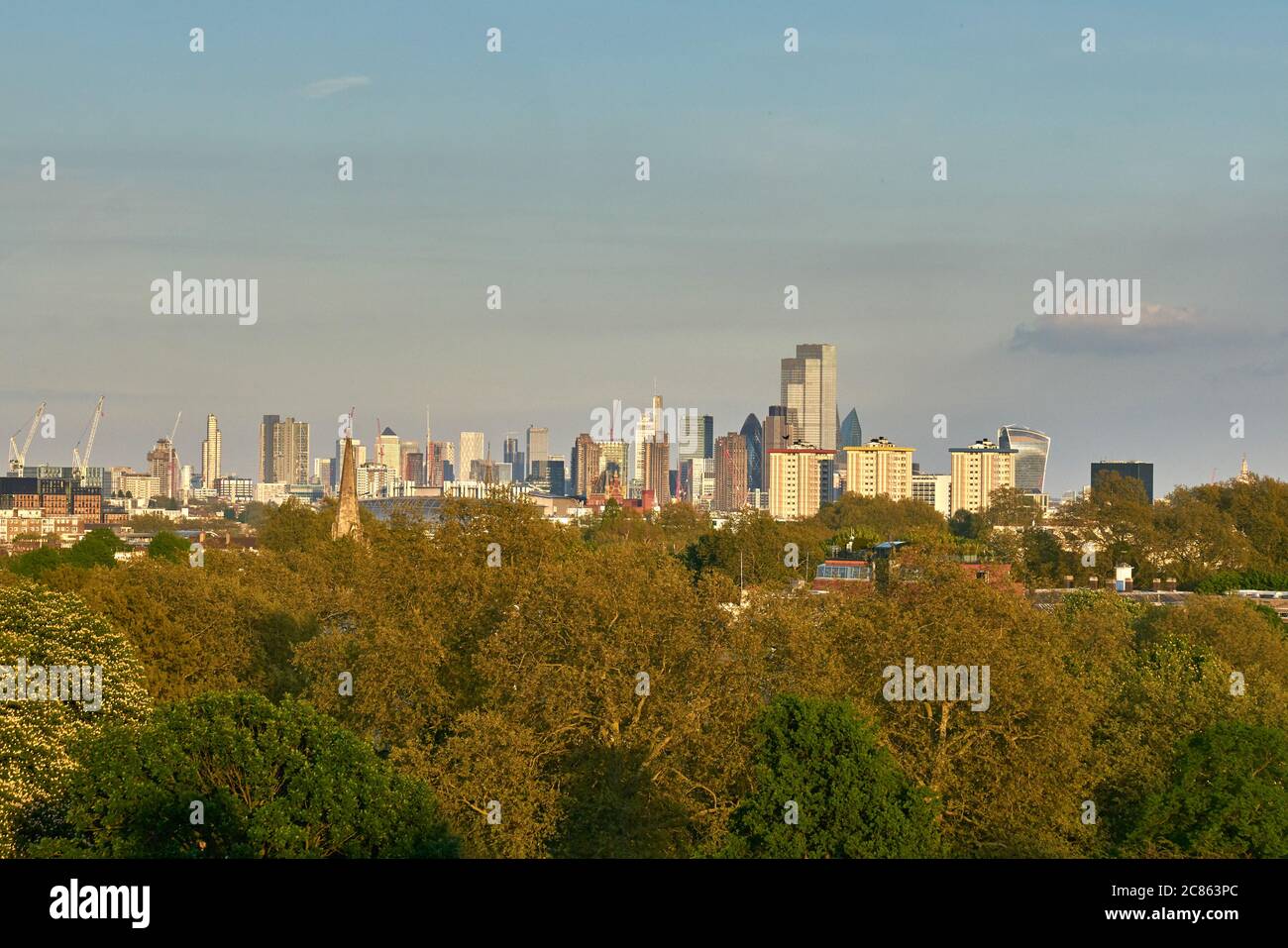 vista panoramica di londra dalla collina primrose Foto Stock