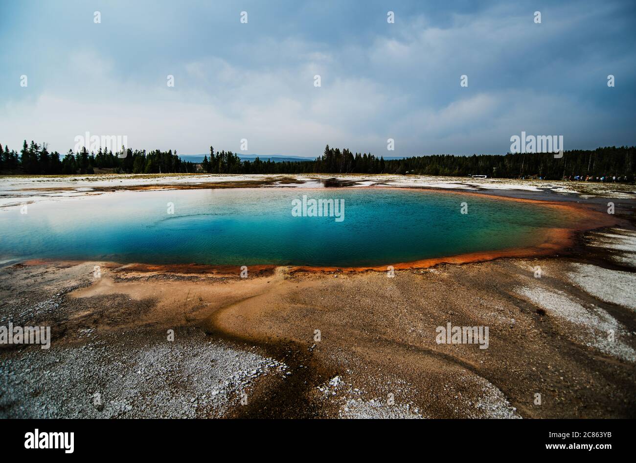 Turquoise Pool geysir nel Parco Nazionale di Yellowstone, Wyoming Foto Stock