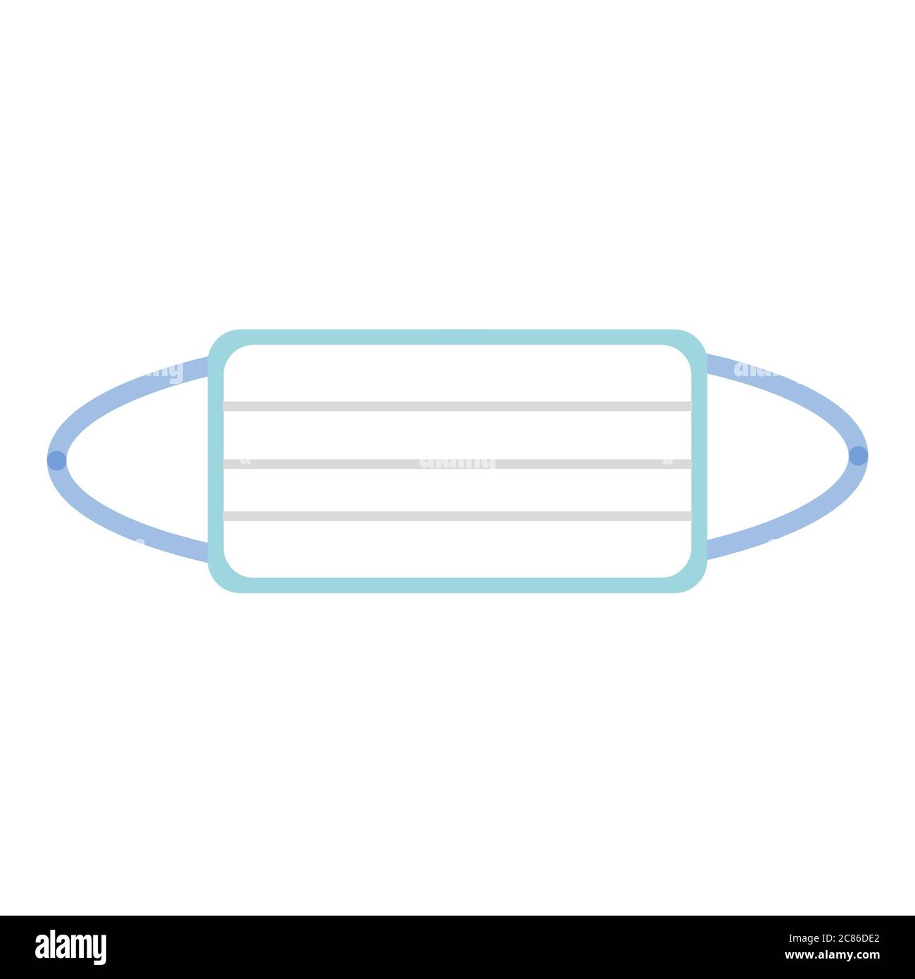 Una semplice illustrazione cartoon di una maschera facciale per Coronavrius isolato su uno sfondo bianco. Concetto obbligatorio maschera Foto Stock