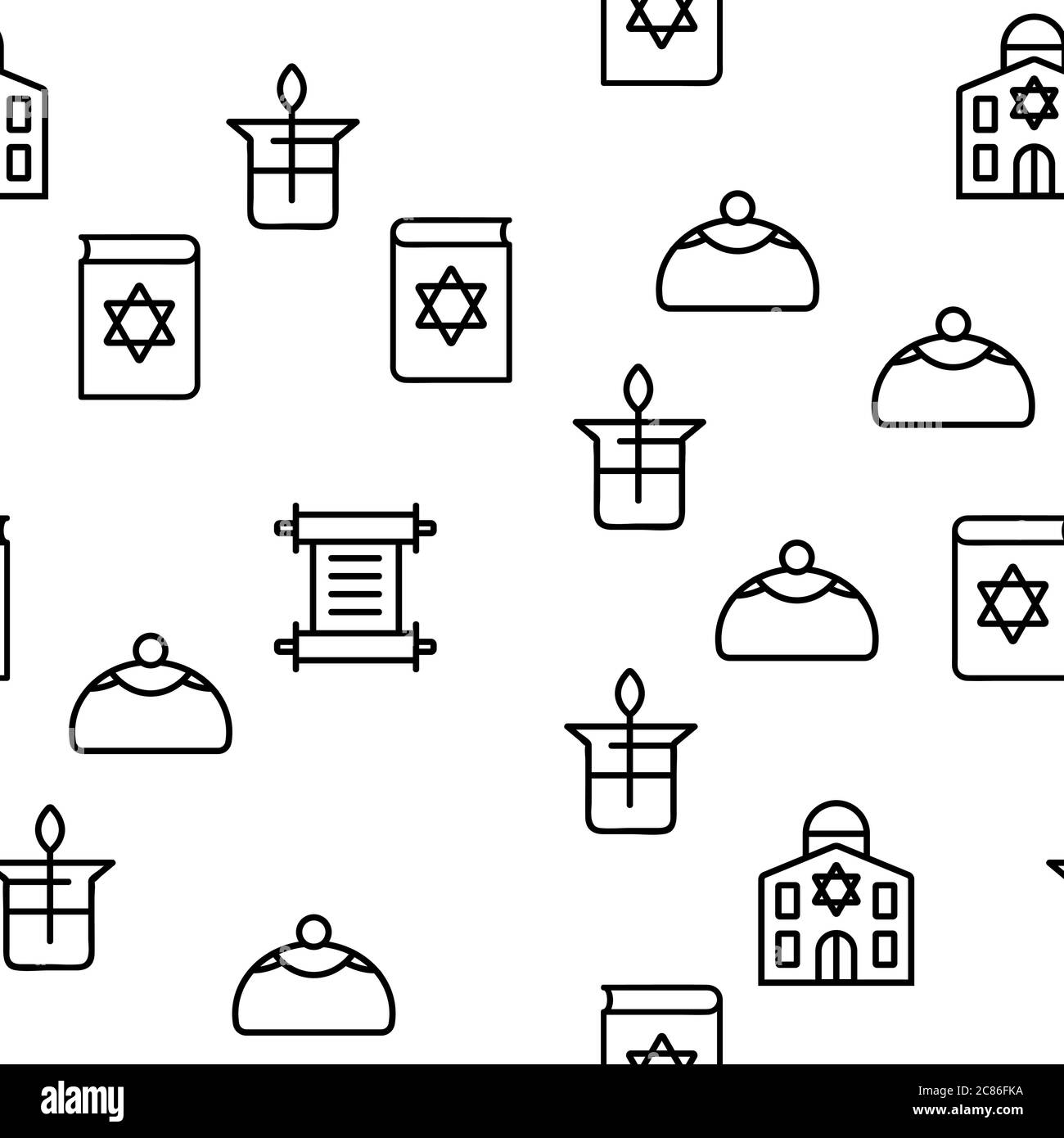 Ebraico Israele religione vettore modello senza giunture Illustrazione Vettoriale