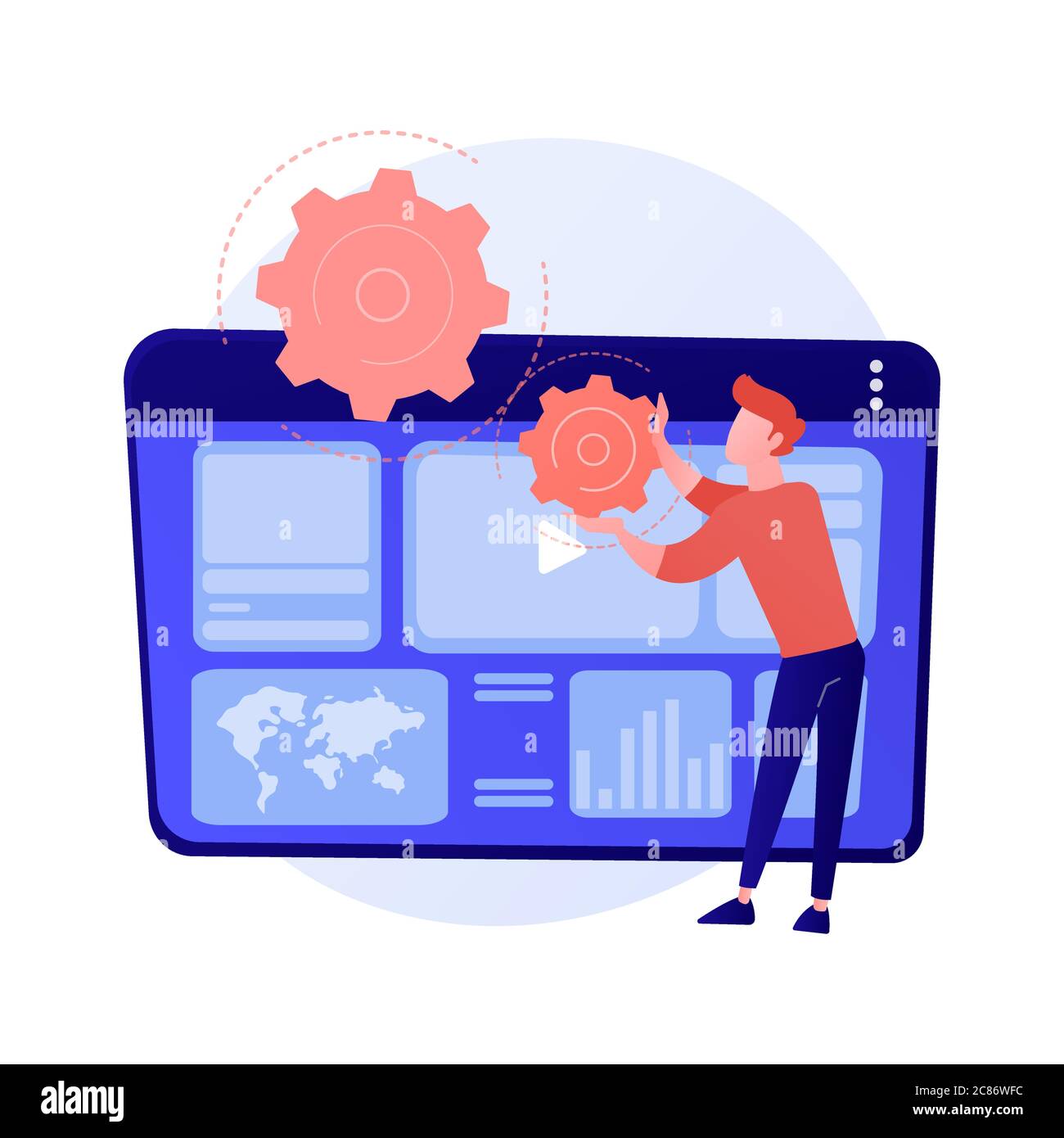 Internet advertising analytics metafora di concetto vettoriale. Illustrazione Vettoriale