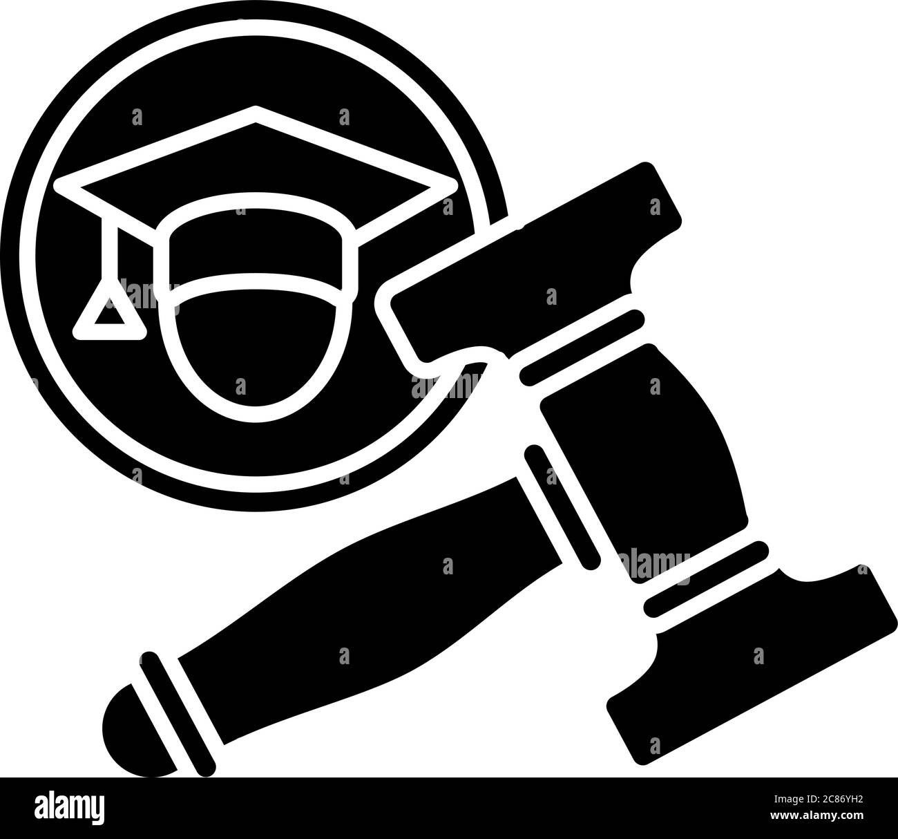 Icona glifo nero del governo degli studenti. Organizzazione studentesca universitaria. Leader della scuola superiore. Rappresentante del centro attività per studenti. Simbolo silhouette attivo Illustrazione Vettoriale