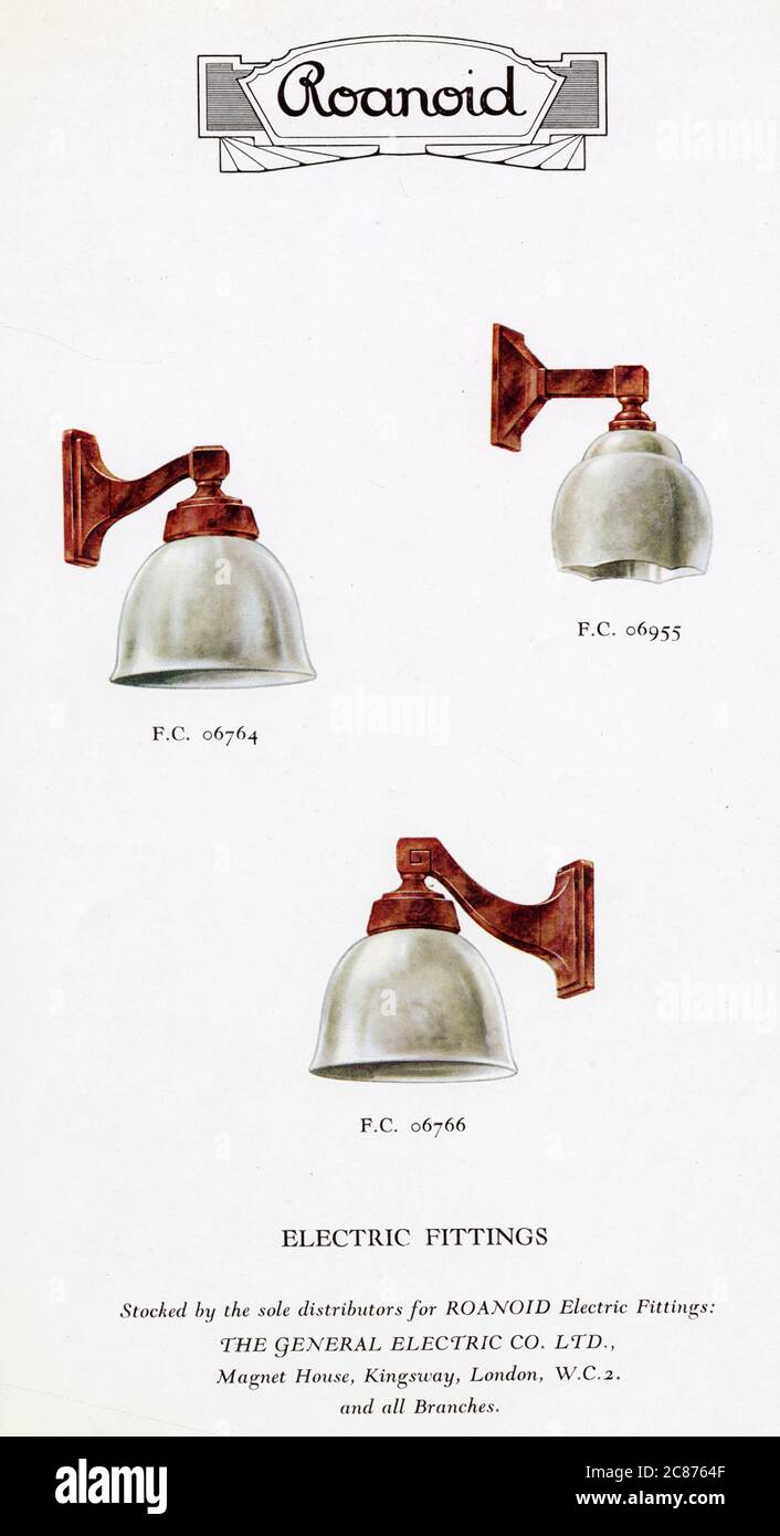 Lampade elettriche in bachelite Roanoide. Foto Stock