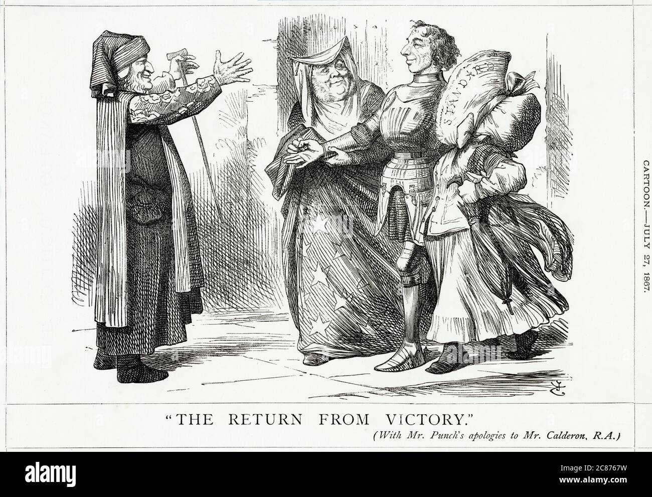 Cartone animato, il ritorno dalla vittoria (Disraeli e riforma) Foto Stock
