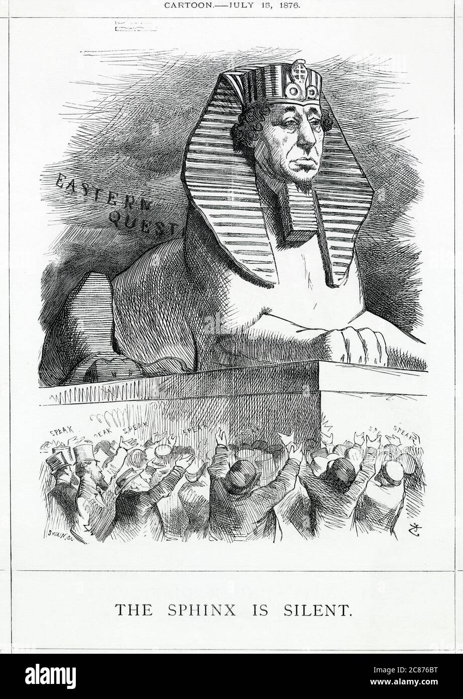 Cartone animato, la Sphinx è silenziosa (politica estera Disraeli) Foto Stock