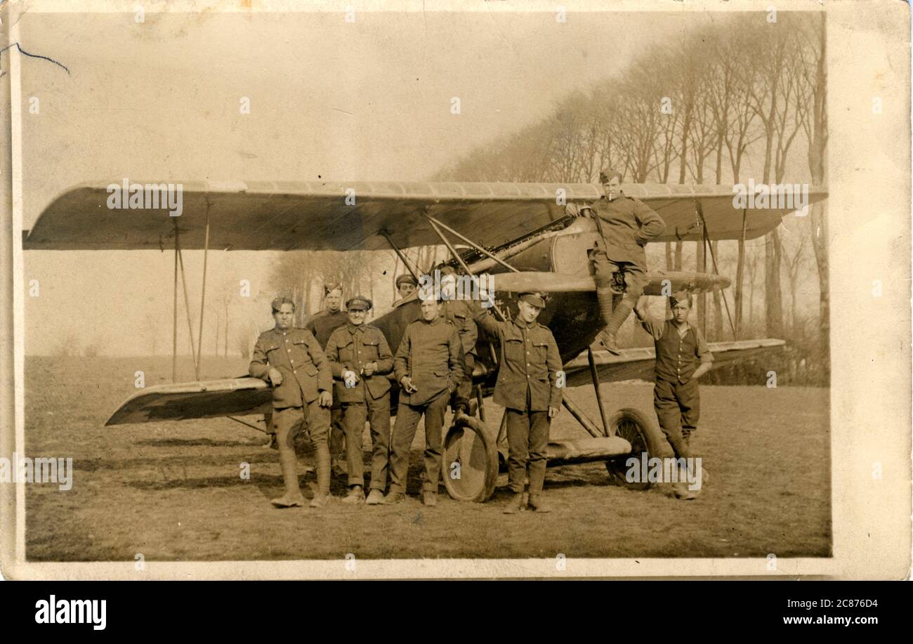 Biplano della prima guerra mondiale Foto Stock