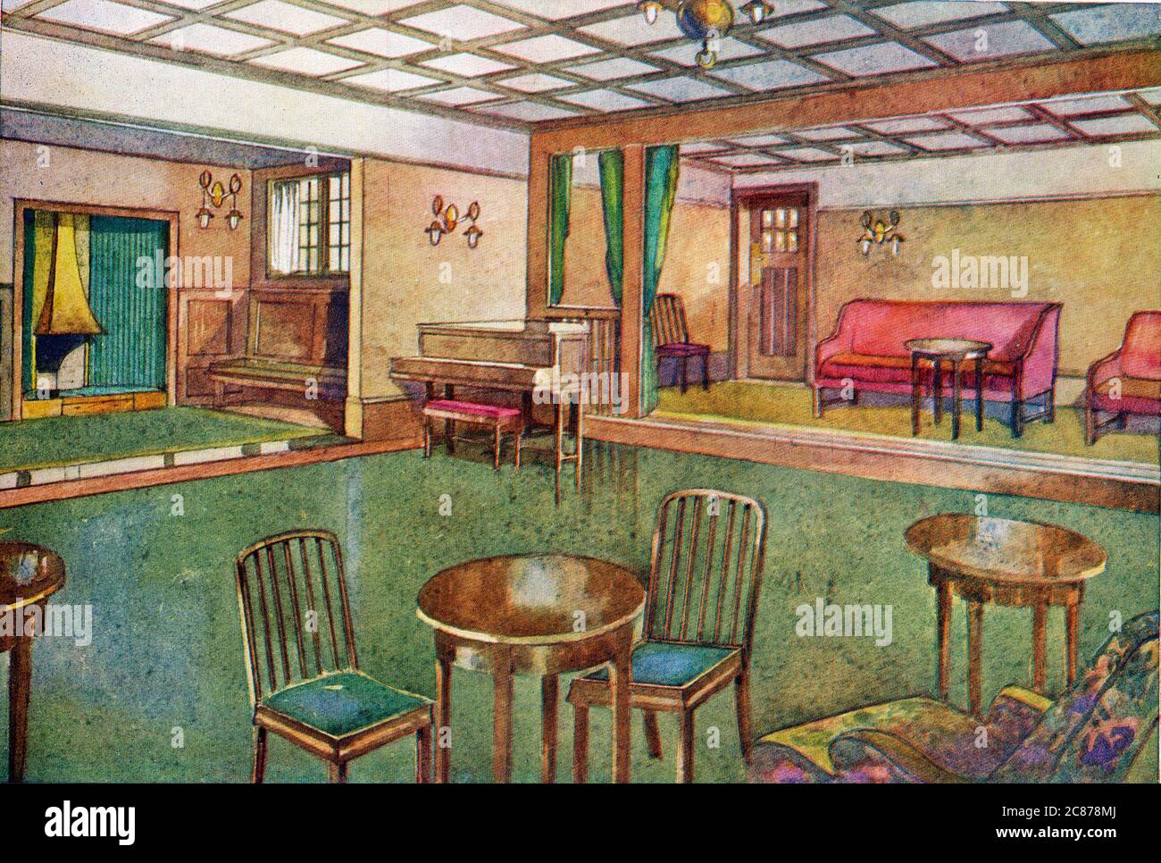 Schema per una sala da tè e una sala club Foto Stock